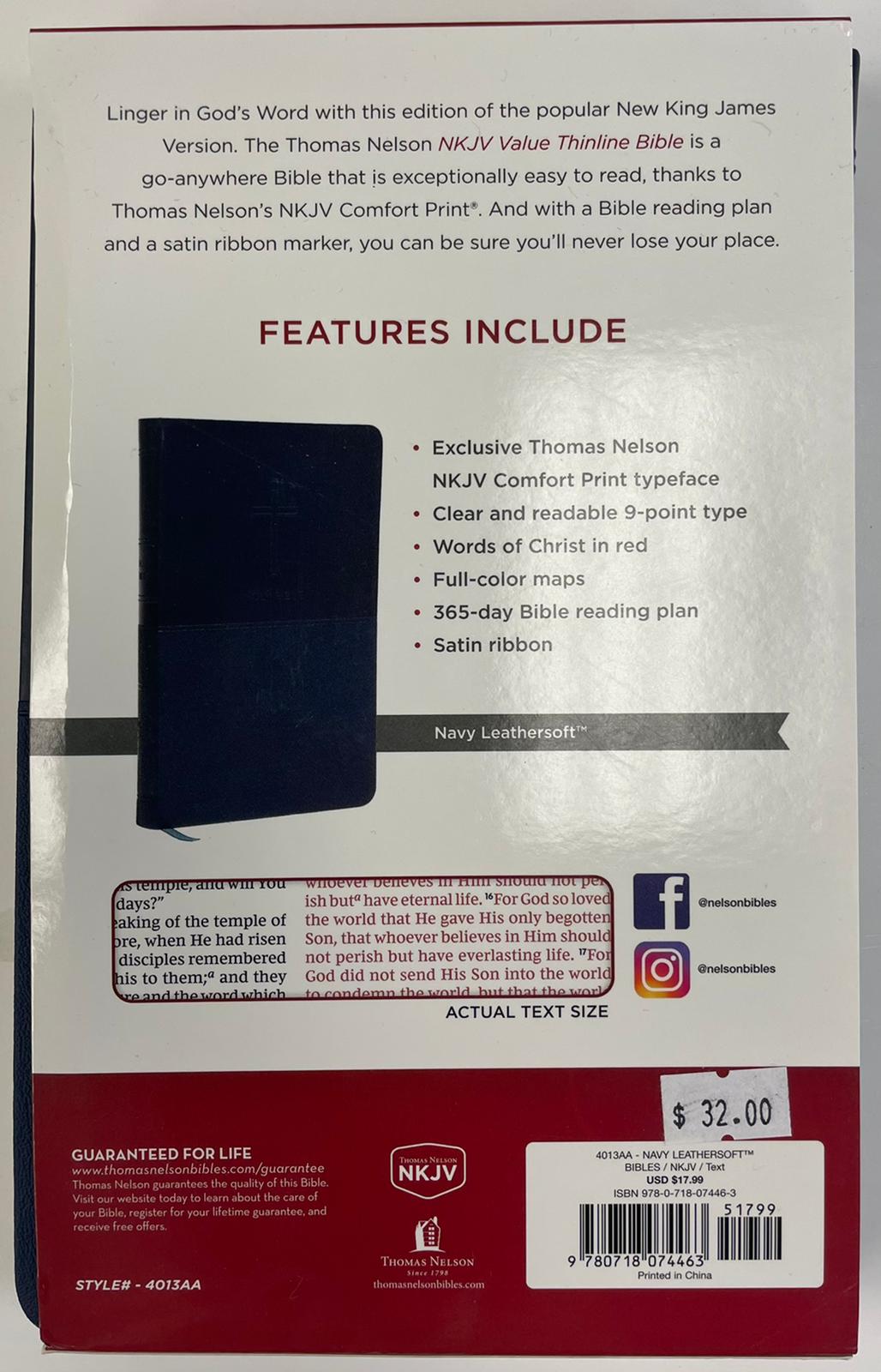 NKJV VALUE THINLINE BIBLE