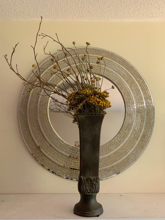Large Dried Flowers with bronze vase
